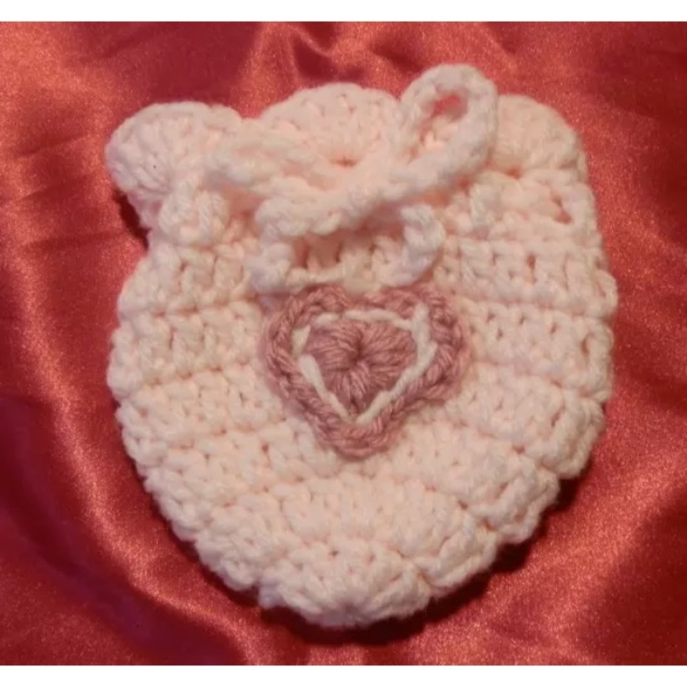 Pink Mini Purse Gift Bag Pouch with Heart 4x4 1/2